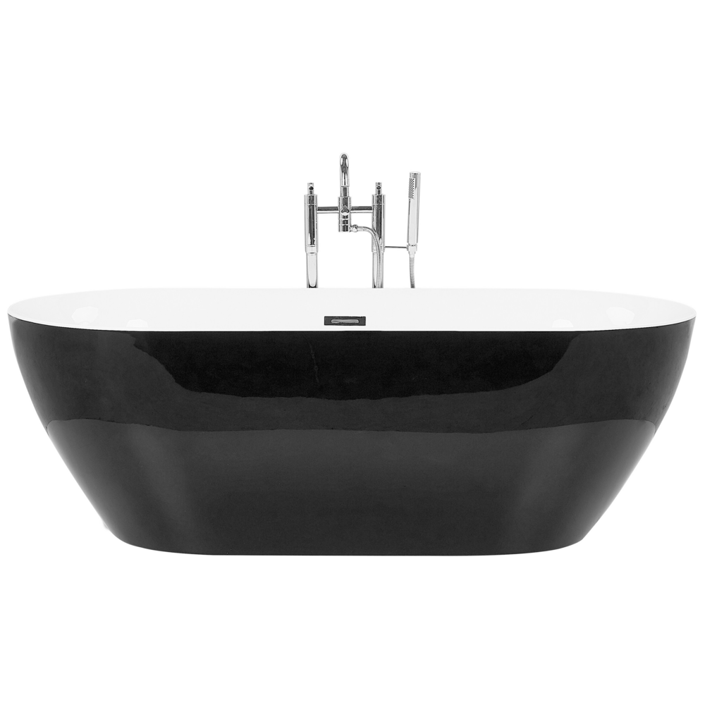 Vasca da Bagno Nero Freestanding 180 cm in Acrilico Sanitario Moderna