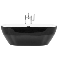 Vasca da Bagno Nero Freestanding 180 cm in Acrilico Sanitario Moderna