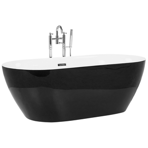 Vasca da Bagno Nero Freestanding 180 cm in Acrilico Sanitario Moderna