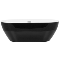 Vasca da Bagno Nero Freestanding 180 cm in Acrilico Sanitario Moderna