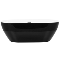 Vasca da Bagno Nero Freestanding 160 cm in Acrilico Sanitario Moderna