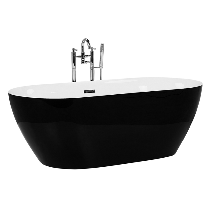 Vasca da Bagno Nero Freestanding 150 cm in Acrilico Sanitario Moderna
