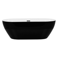 Vasca da Bagno Nero Freestanding 150 cm in Acrilico Sanitario Moderna