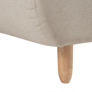 Divano Beige Rivestimento In Tessuto Gambe In Legno Chiaro 3 Posti Stile Scandinavo