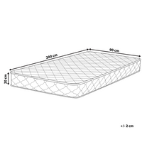 Materasso singolo double face medio duro tessuto bianco per letto 90 x 200 cm