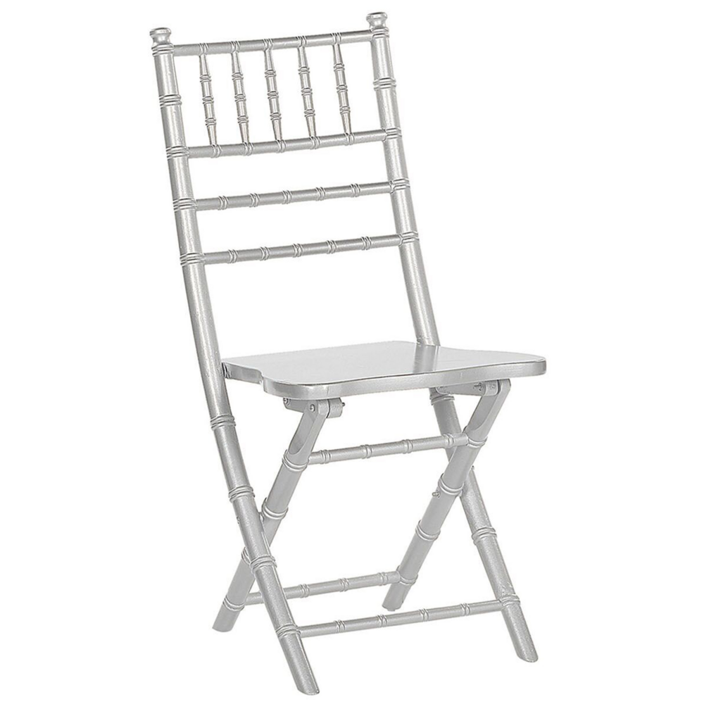 Set di 4 Sedie Pieghevoli Sedie Sala da Pranzo in Legno di Faggio Argento Stile Contemporaneo