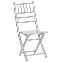 Set di 4 Sedie Pieghevoli Sedie Sala da Pranzo in Legno di Faggio Argento Stile Contemporaneo