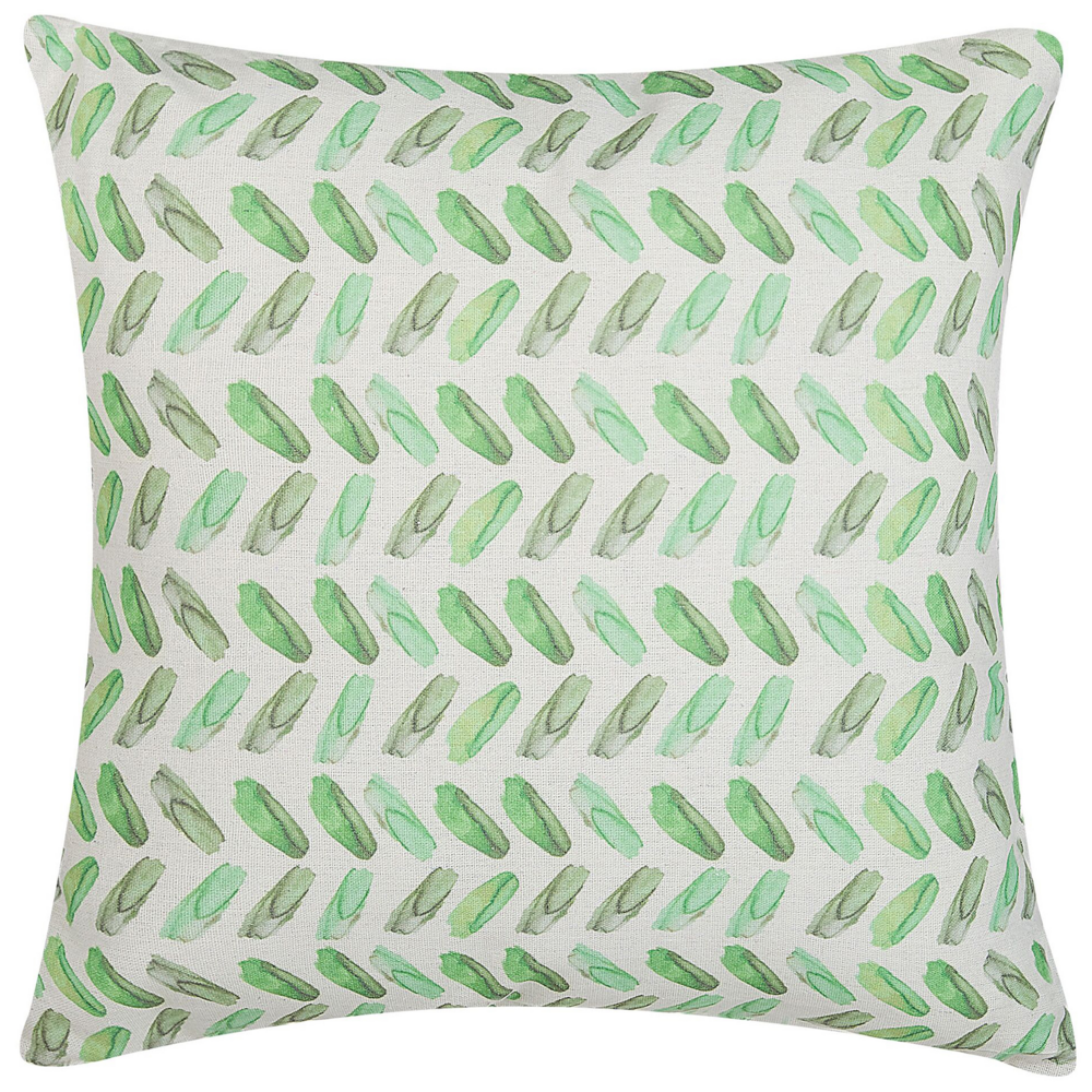 Set di 2 cuscini decorativi quadrati con stampa geometrica verde e bianca 45 x 45 cm Accessori per l'arredamento moderno