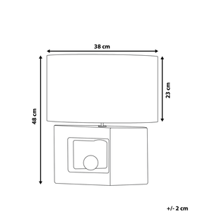 Lampada da tavolo Lampada da comodino con paralume in tessuto con base in ceramica grigia