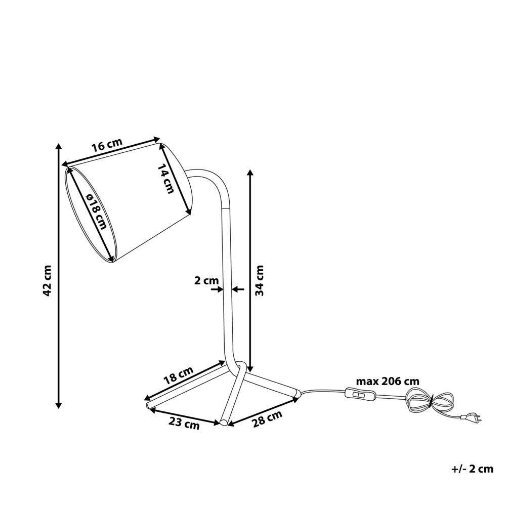 Lampada da Tavolo Nera con Base Treppiede in Metallo Arancio 42H cm Lampada da Notte di Design Moderno