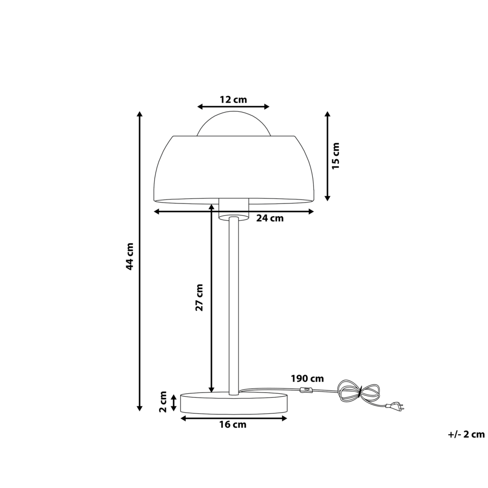 Lampada da Tavolo Comodino Luce in Metallo Nero Base Rotonda Cupola Paralume Industriale