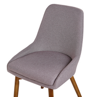 Set di 2 sedie Tessuto poliestere color talpa Gambe in legno massello scuro Seduta spessa imbottita