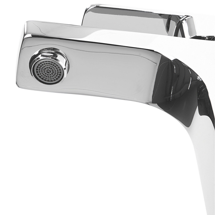 Rubinetto Lavabo In Metallo Cromato Argento Rubinetto Monocomando Bagno Moderno