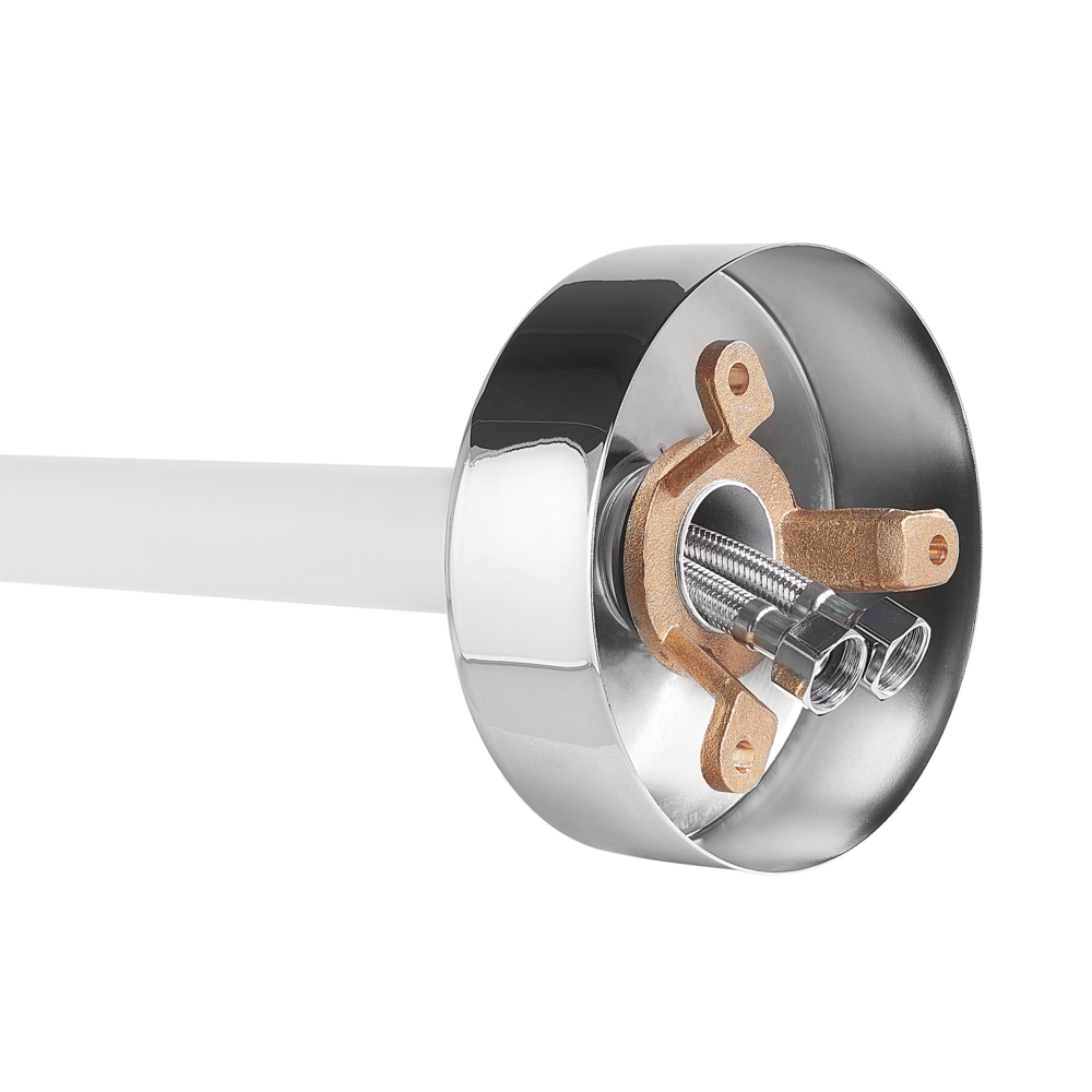 Miscelatore vasca da bagno bianco con ottone argento rubinetto vasca freestanding in acciaio inox con doccetta design moderno