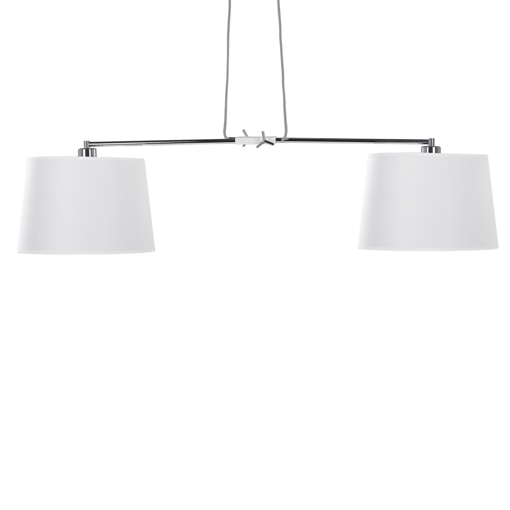 Lampadario a 2 Luci Bianco con Struttura in Metallo luce a sospensione stile moderno