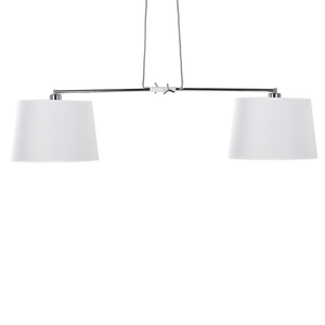 Lampadario a 2 Luci Bianco con Struttura in Metallo luce a sospensione stile moderno