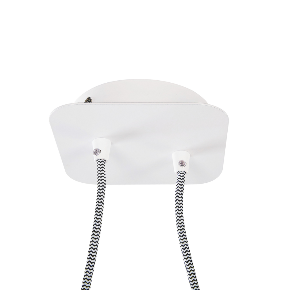 Lampadario a 2 Luci Bianco con Struttura in Metallo luce a sospensione stile moderno