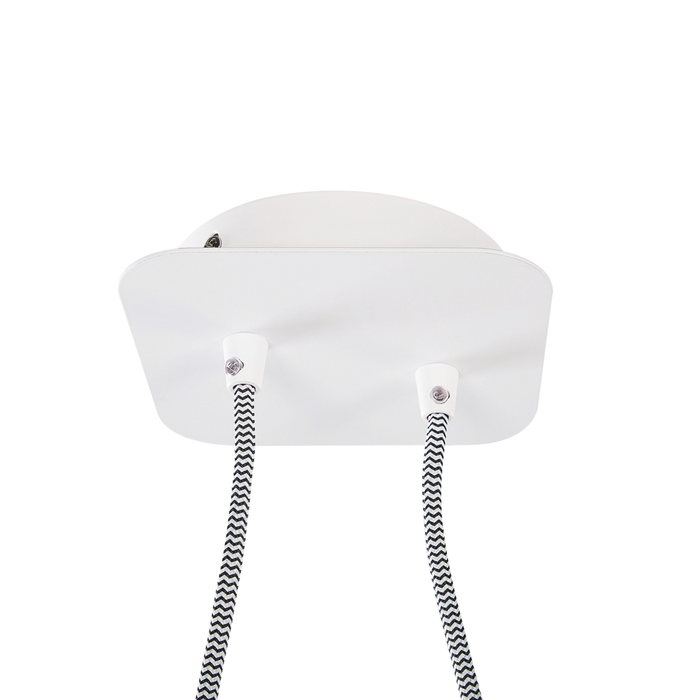 Lampadario a 2 Luci Bianco con Struttura in Metallo luce a sospensione stile moderno