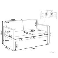 Divano da giardino con struttura in alluminio anodizzato grigio chiaro da esterno a 2 posti con cuscini