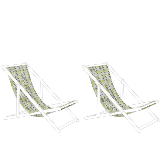 Set di 2 tessuti di ricambio per lettini prendisole amaca con imbracatura in poliestere giallo e grigio