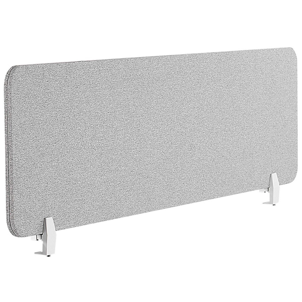 Pannello Divisorio Grigio Chiaro Fonoassorbente 130 x 40 cm in Plastica PET per Scrivania