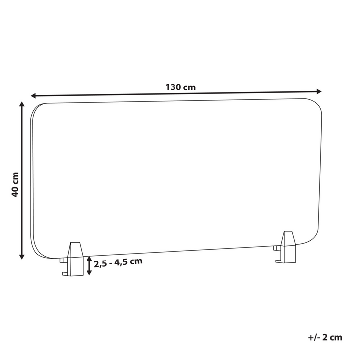 Pannello Divisorio Grigio Chiaro Fonoassorbente 130 x 40 cm in Plastica PET per Scrivania