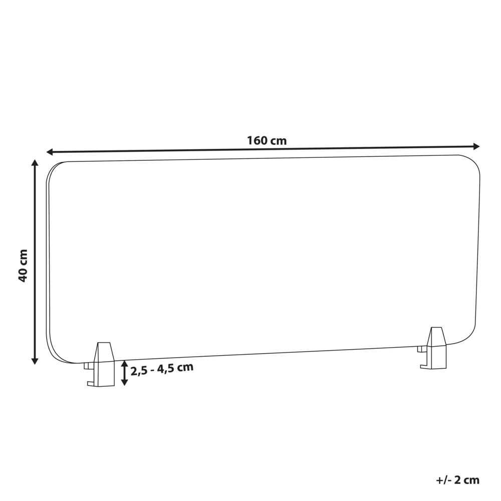 Pannello Divisorio Grigio Chiaro Fonoassorbente 160 x 40 cm in Plastica PET