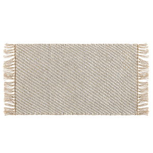 Tappeto passatoia Beige Juta e Cotone 50 x 80 cm Piccolo Tessuto a Mano Boho Corridoio Camera da Letto