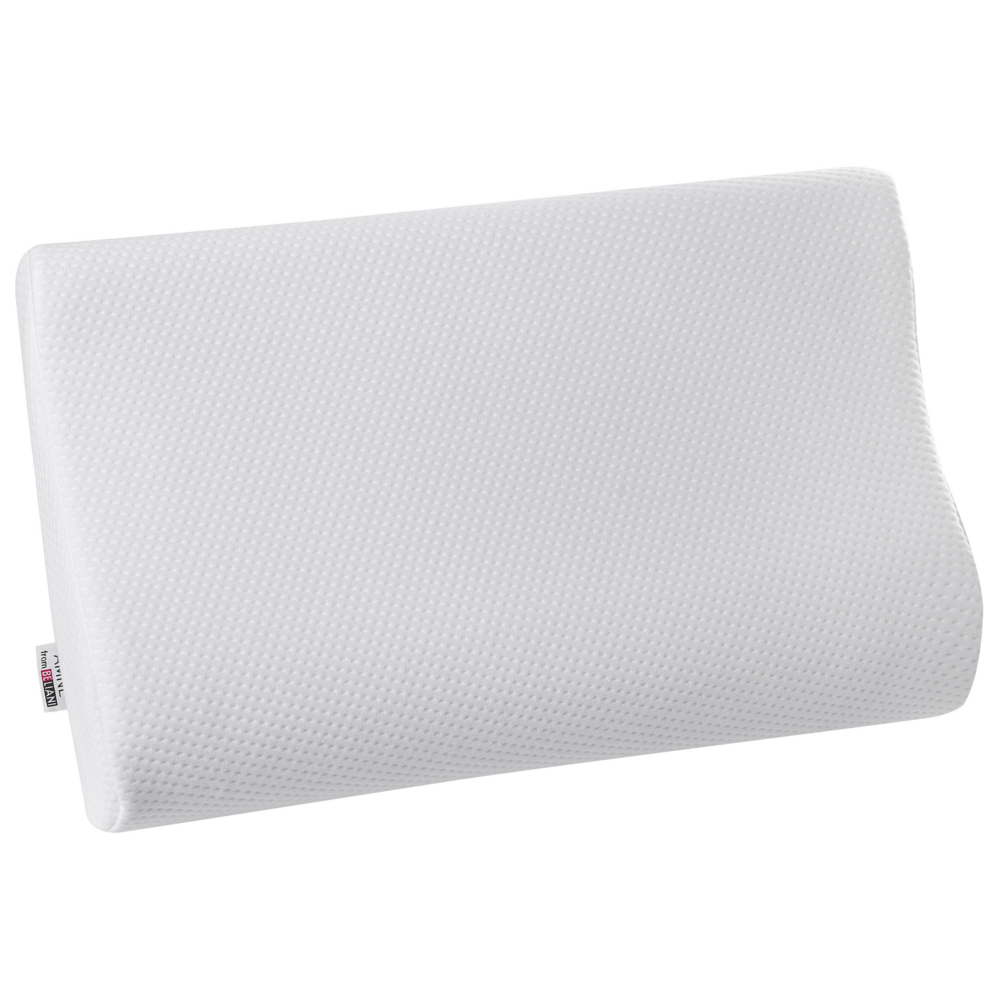 Cuscino Memory Foam Tessuto Poliestere Bianco Supporto Collo Ortopedico Antiallergico 57 x 35 cm