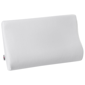 Cuscino Memory Foam Tessuto Poliestere Bianco Supporto Collo Ortopedico Antiallergico 57 x 35 cm