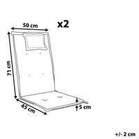 Set di 2 cuscini per sedie da giardino Cuscino per schienale in poliestere rosso Design moderno Cuscino per esterni