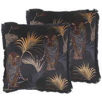 Set di 2 cuscini decorativi Animale Nero 45 x 45 cm Motivo Tigre moderno Glamour Decor