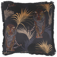 Set di 2 cuscini decorativi Animale Nero 45 x 45 cm Motivo Tigre moderno Glamour Decor