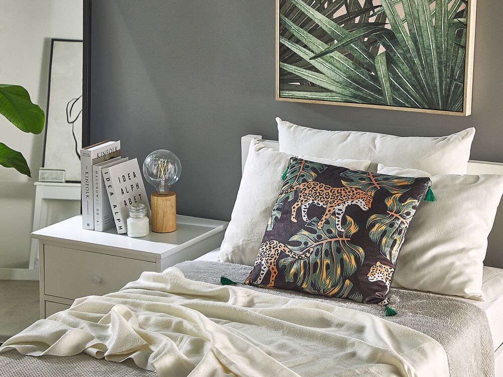 Set di 2 cuscini decorativi nero forma di animale45 x 45 cm motivo leopardo moderno Glamour Decor Accessori