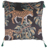 Set di 2 cuscini decorativi nero forma di animale45 x 45 cm motivo leopardo moderno Glamour Decor Accessori