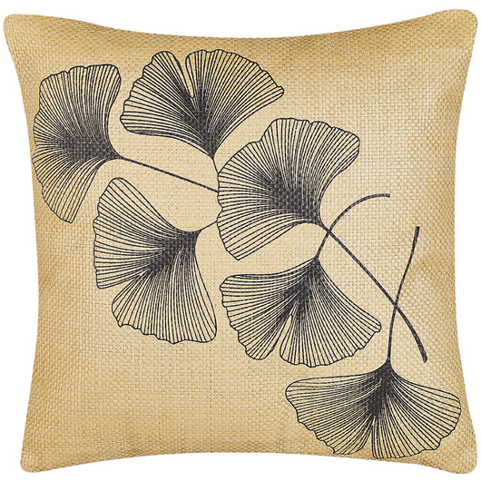 Set di 2 cuscini decorativi Stampa foglie beige 45 x 45 cm motivo ispirato alla natura moderno Glamour Decor Accessori