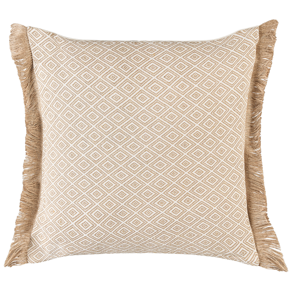 Set di 2 cuscini decorativi beige motivo geometrico 45 x 45 cm moderno boho Decor Accessori