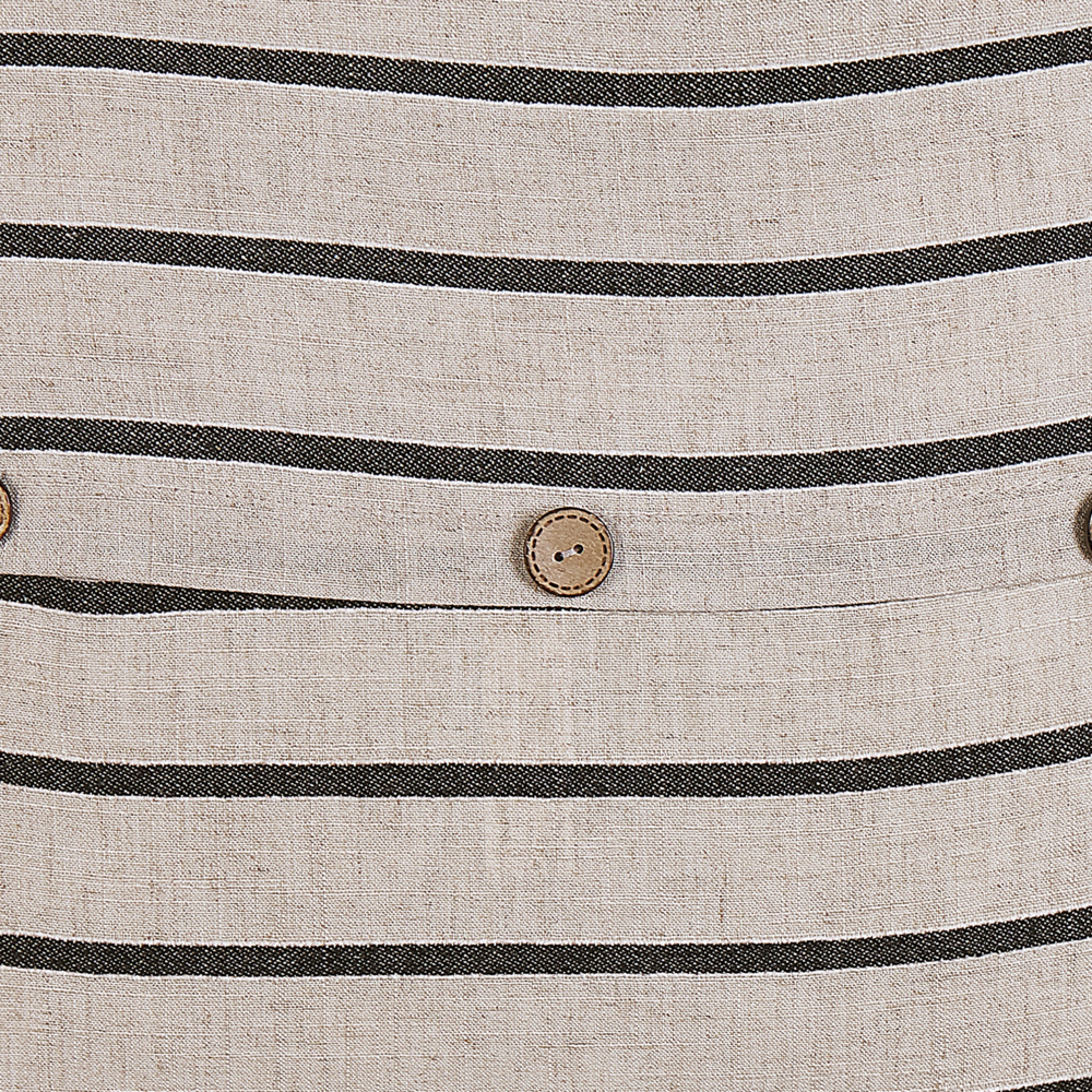 Set di 2 Cuscini decorativi beige e nero 43 x 43 cm Bottoni Rivestiti Quadrati Arredamento moderno