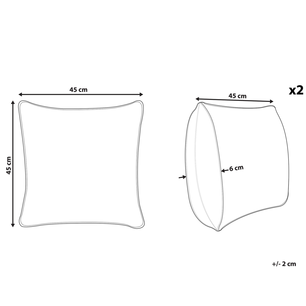 Set di 2 cuscini decorativi in cotone tortora stampa coniglietto pasquale 45 x 45 cm quadrati