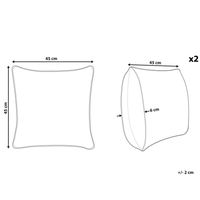 Set di 2 cuscini decorativi in cotone tortora stampa coniglietto pasquale 45 x 45 cm quadrati
