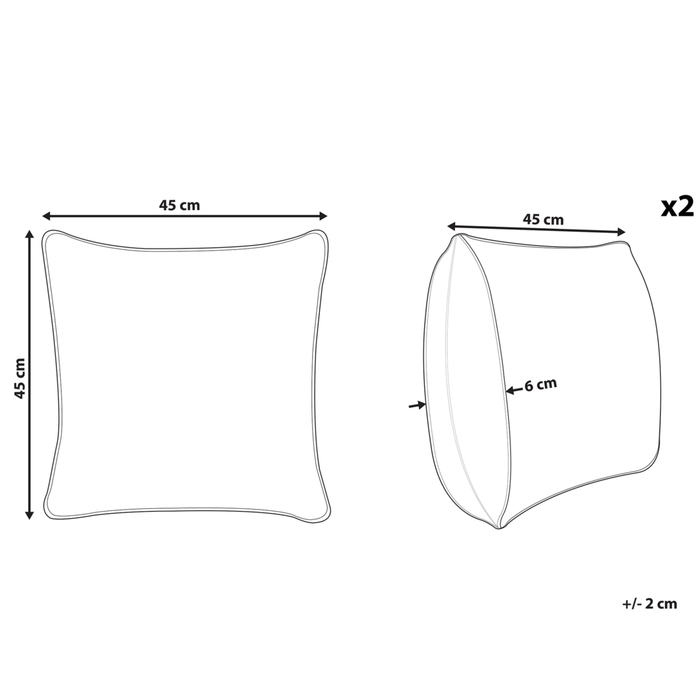 Set di 2 cuscini decorativi in cotone tortora stampa coniglietto pasquale 45 x 45 cm quadrati