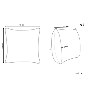 Set di 2 cuscini decorativi quadrati con stampa geometrica verde e bianca 45 x 45 cm Accessori per l'arredamento moderno