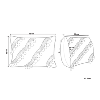 Cuscino decorativo giallo con nappe 30 x 50 cm Accessori decorativi retrò Boho a righe