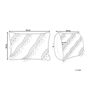 Cuscino decorativo giallo con nappe 30 x 50 cm Accessori decorativi retrò Boho a righe