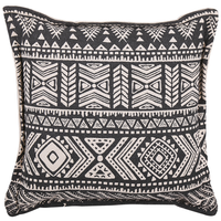 Set di 2 cuscini Set di 2 cuscini copricuscino in cotone nero e beige con motivo boho quadrato di riempimento 45 x 45 cm