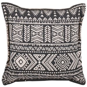 Set di 2 cuscini Set di 2 cuscini copricuscino in cotone nero e beige con motivo boho quadrato di riempimento 45 x 45 cm