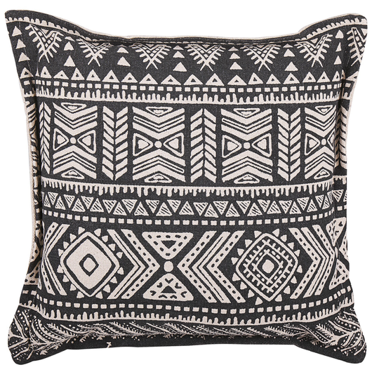 Set di 2 cuscini Set di 2 cuscini copricuscino in cotone nero e beige con motivo boho quadrato di riempimento 45 x 45 cm