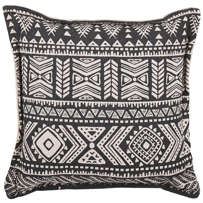 Set di 2 cuscini Set di 2 cuscini copricuscino in cotone nero e beige con motivo boho quadrato di riempimento 45 x 45 cm