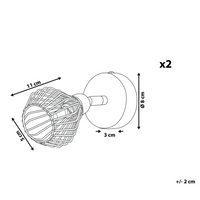 Set di 2 Lampade da Parete applique Rame Metallo Applique Orientabile Industriale