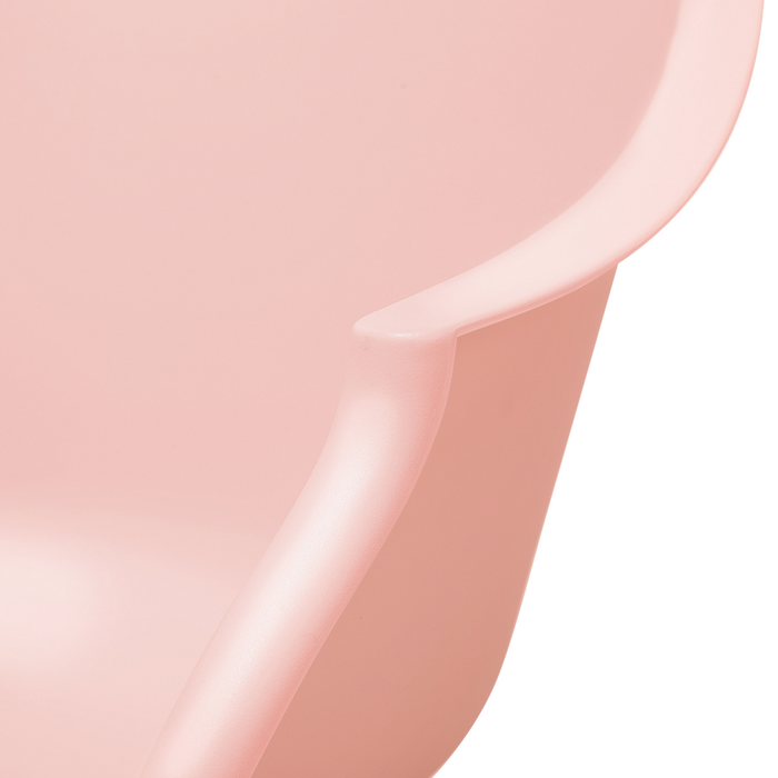 Sedia a Dondolo Rosa Materiale sintetico Gambe in metallo Seduta a conchiglia Pattini in legno massello Stile moderno